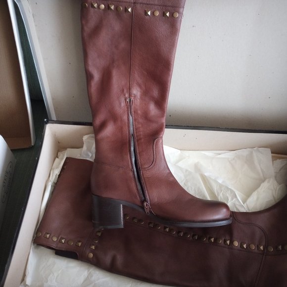 Browns Leather Boots with Studs - Picture 1 of 7